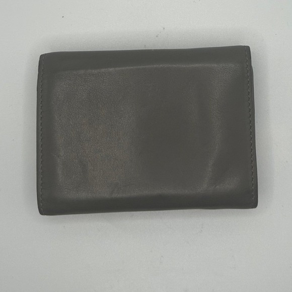 Saint Laurent Paris Tri Fold Wallet Gray Leather YSL Logo Snap Closure#285 - Picture 2 of 6